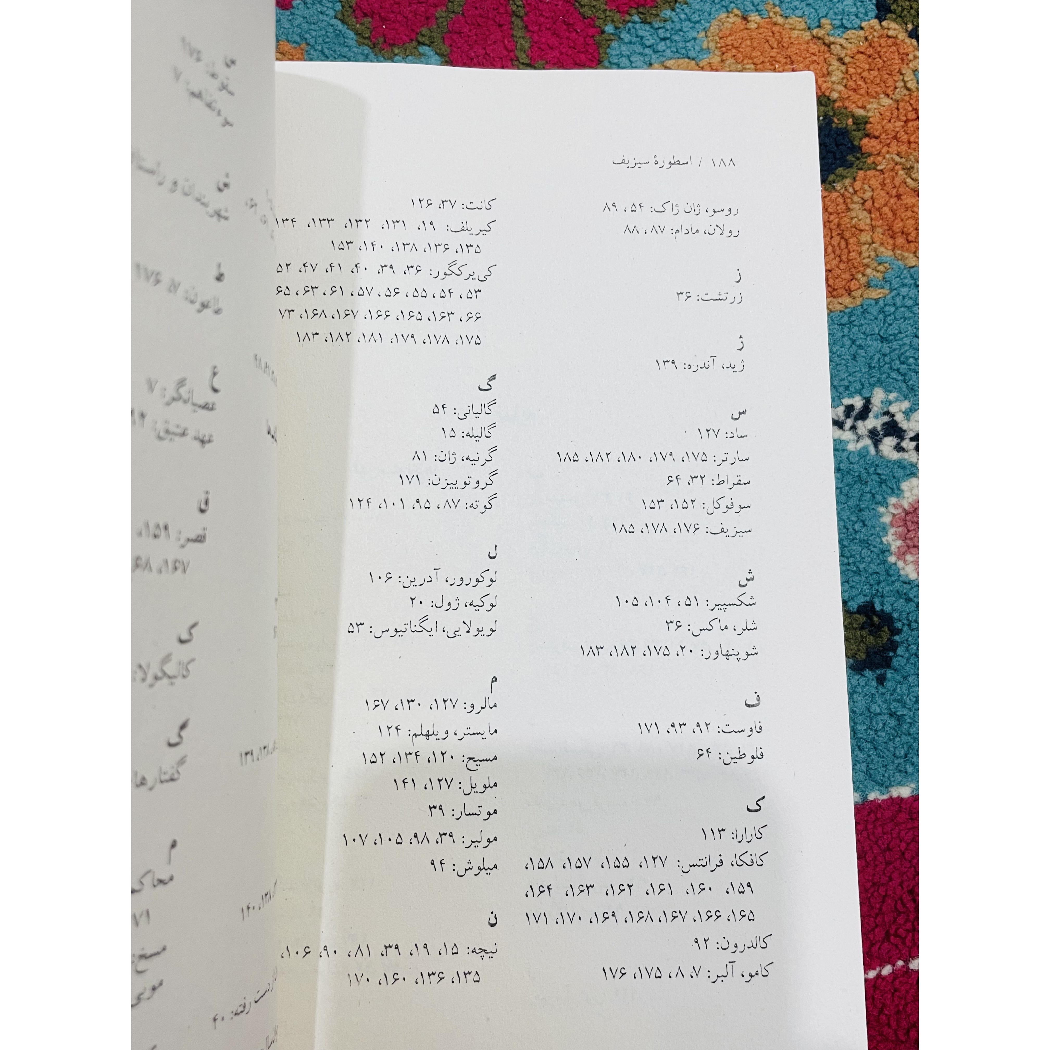 کتاب اسطوره سیزیف آلبرکامو با ترجمه مهستی بحرینی انتشارات نیلوفر قطع رقعی و جلد شومیز با کاغذ بالک