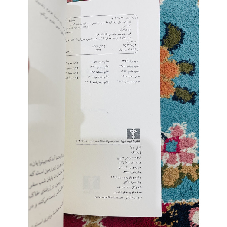 ژرمینال امیل زولا انتشارات نیلوفر با ترجمه سروش حبیبی کاغذ بالک و جلد شومیز این کتاب به من فهماند که وقتی کتاب ها کلا...